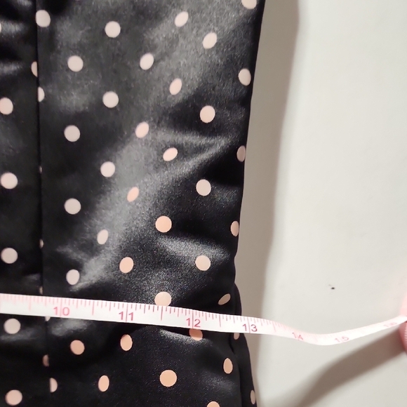 Jessica McClintock For GUNNE SAX Like New Black Strapless Dress with Polka Dots - Picture 5 of 7